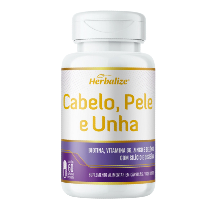 Cabelo - Pele - Unha 60 cápsulas 500mg Herbalize